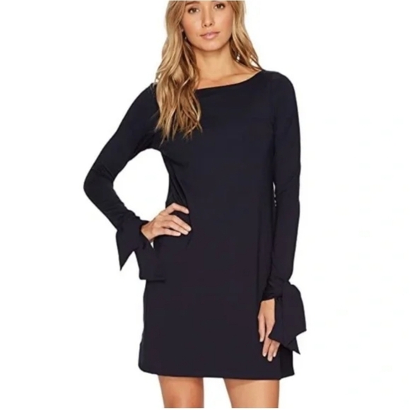 Revolve Susana Monaco NWOT Cody Tie Sleeved Dress Size Small Color Dark Blue - Picture 1 of 7